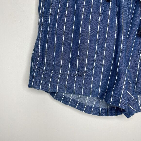 J.CREW Seaside Shorts Women XXS Indigo Stripe Pull-On Cotton Blend AV825 - Picture 6 of 16